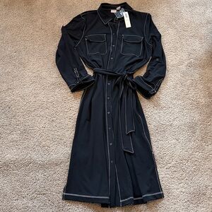 NWT Chico's Travelers Black Long Sleeve Shirt Dress